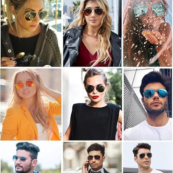 Pro Acme Classic Aviator Sunglasses for Women & Men Metal Frame UV400 Driver Sun - Picture 4 of 10